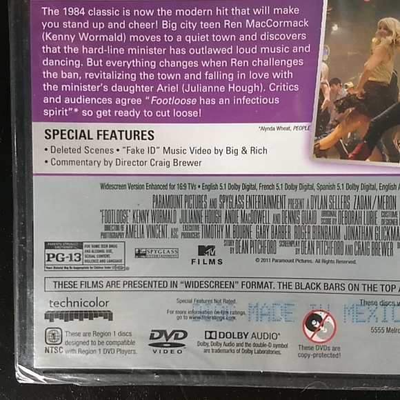 Factory Sealed: Footloose 2 Movie Collection DVDs, 2011, Musical - Picture 5 of 8